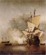 VELDE, Willem van de, the Younger The Cannon Shot Spain oil painting artist
